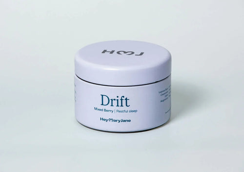 Drift CBN Sleep Gummies — mixed berry flavor tin by Hey Mary Jane
